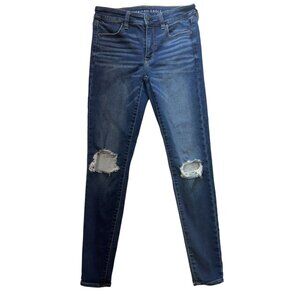 American Eagle Outfitters Dark Blue Ripped Jeggings